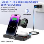 Wireless charging four in one folding clock charging dock suitable for wireless charging of Apple 14 mobile phones and watches - Image 5